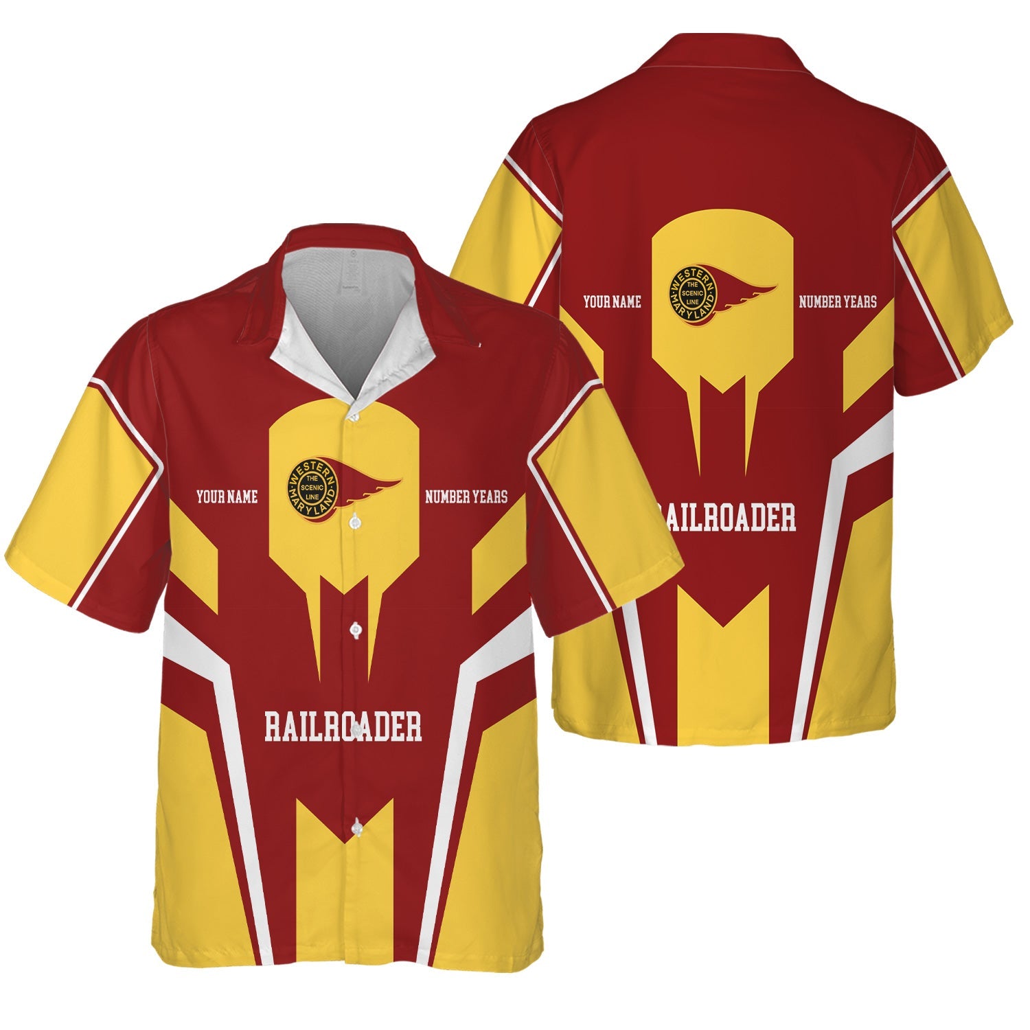 Railspirit Personalized Western Maryland Railway Hawaiian Shirt Custom Year Railroader Shirt Gift Idea For Train Lover