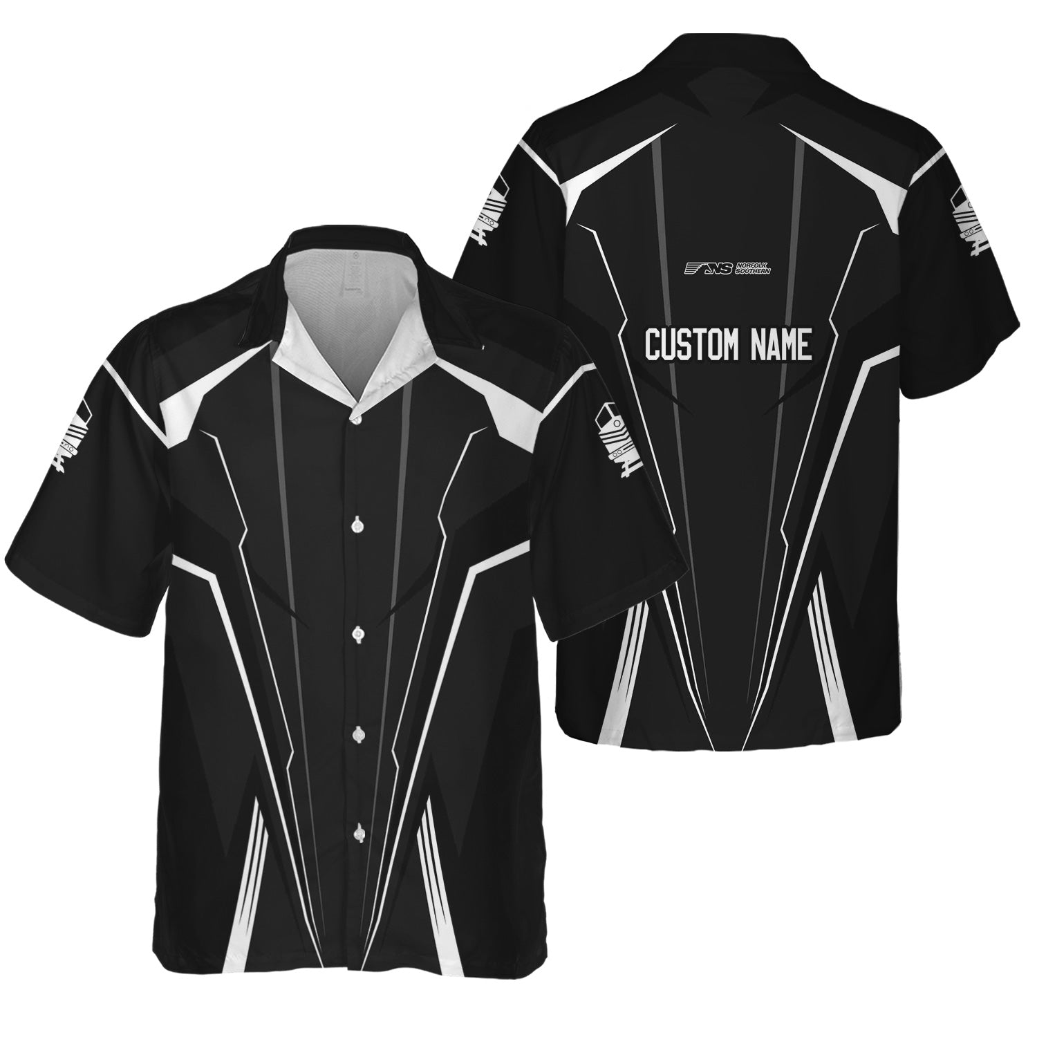 Railspirit Personalized Norfolk Southern Railway Hawaiian Shirt Lightning-Edge Design Train Shirt For Railroad Lovers