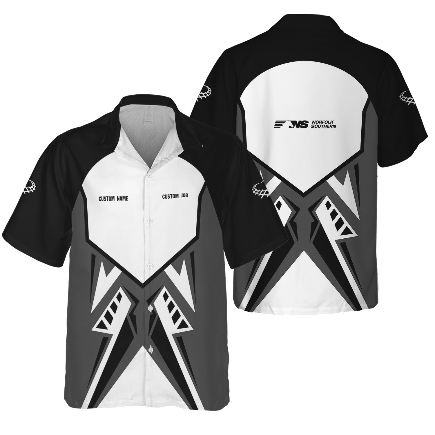 Railspirit Personalized Norfolk Southern Railway Hawaiian Shirt Vibriant Style with Custom Position Train Shirt