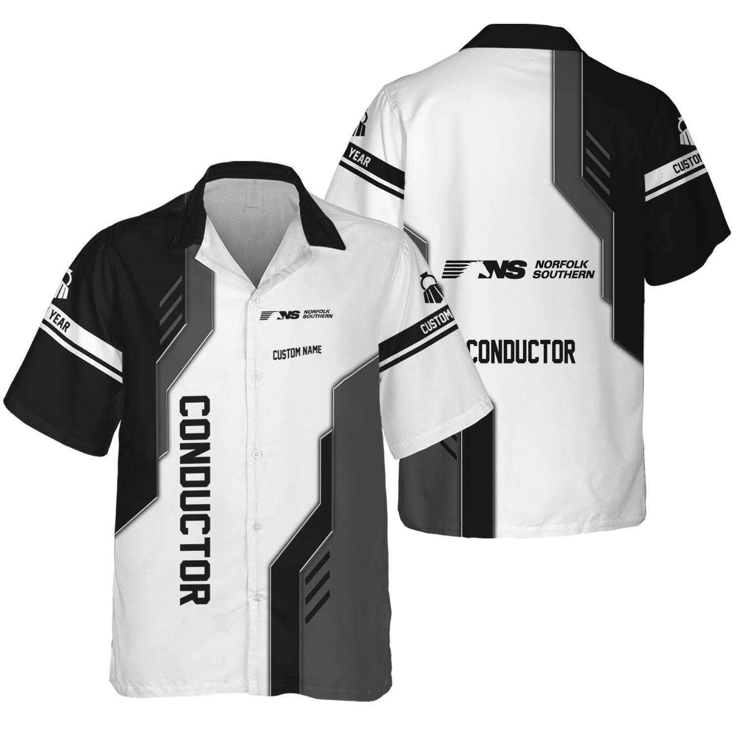 Railspirit Personalized Norfolk Southern Railway Hawaiian Shirt Unique Railway Style with Custom Job Train Shirt