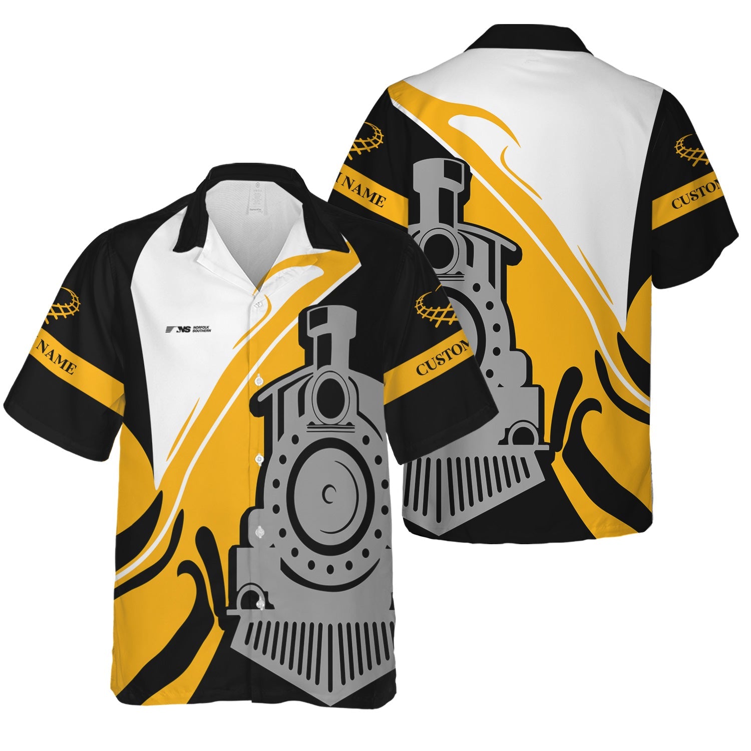 Railspirit Personalized Norfolk Southern Railway Hawaiian Shirt Flame-Inspired Style Shirt Gift Idea For Train Lovers
