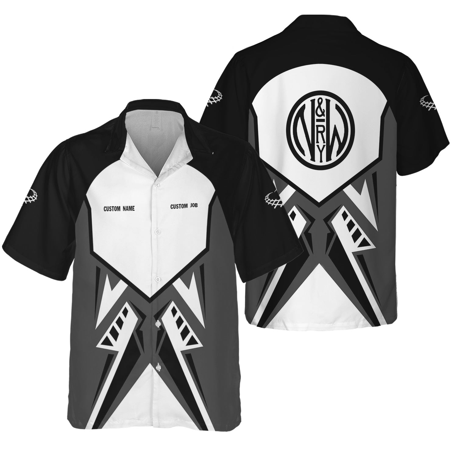 Railspirit Personalized Norfolk and Western Railway Hawaiian Shirt Vibriant Style with Custom Position N&W Train Shirt