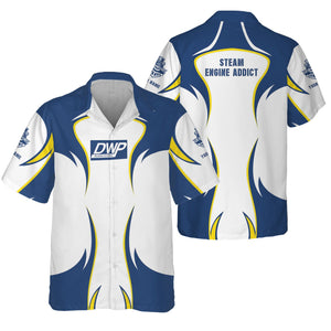 Railspirit Personalized Duluth, Winnipeg and Pacific Railway Hawaiian Shirt Distinctive Flame Style Shirt For Steam Engine Addict