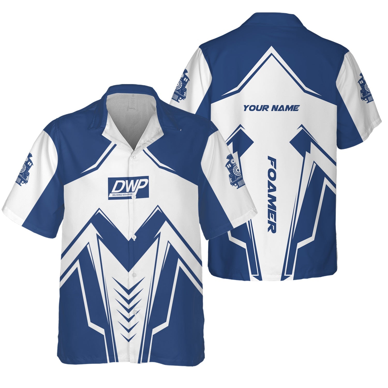 Railspirit Personalized Duluth, Winnipeg and Pacific Railway Hawaiian Shirt Railway Trainspotter Style Shirt Gift Idea For Foamers