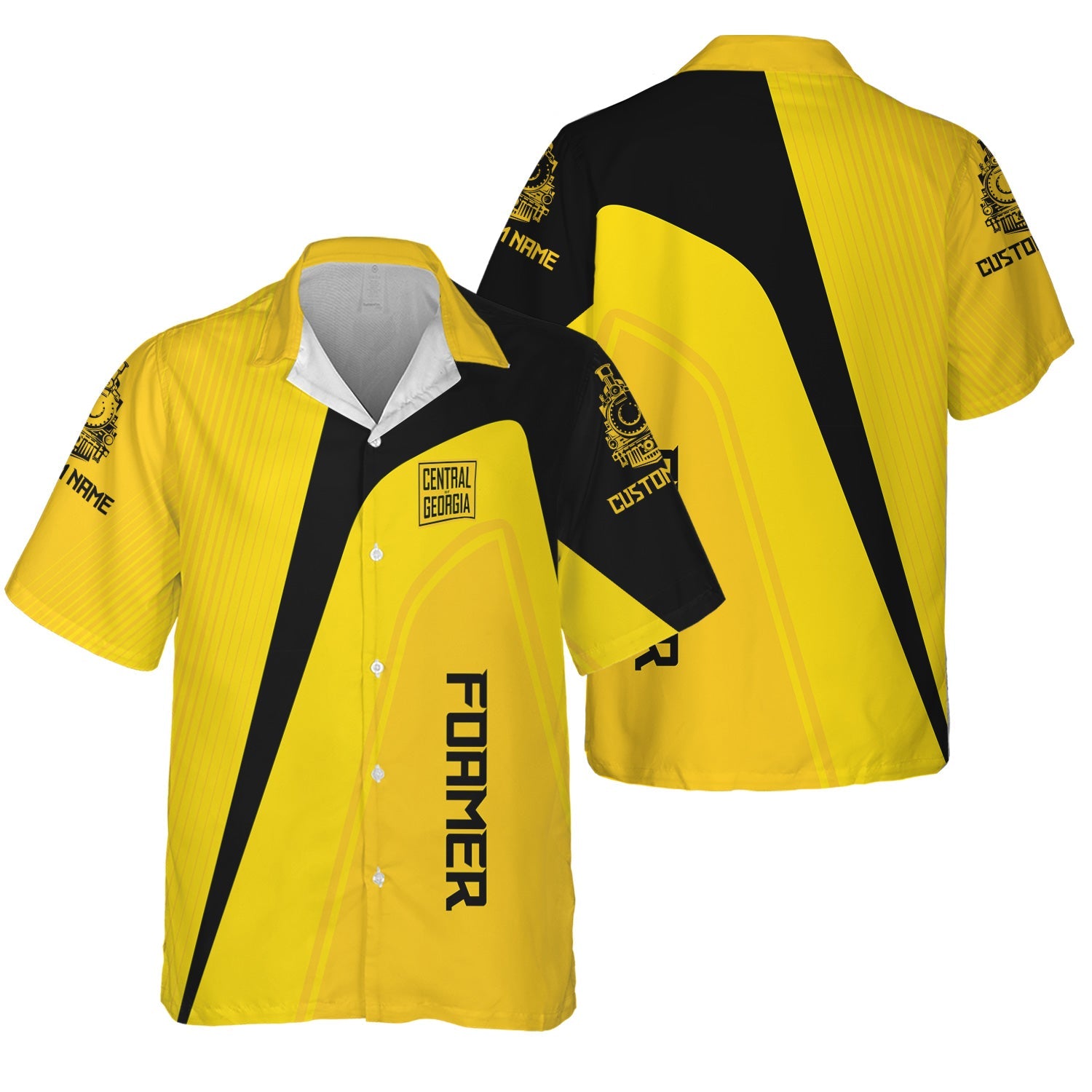 Railspirit Personalized Central of Georgia Railway Hawaiian Shirt Vibrant Striking Style Shirt For Rail Enthusiasts