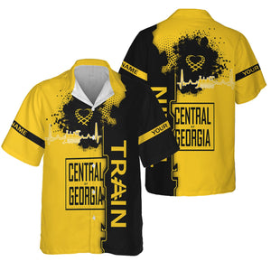 Railspirit Personalized Central of Georgia Railway Hawaiian Shirt Engine Heartbeat and Track Love Style Shirt Gift Idea For Train Lovers