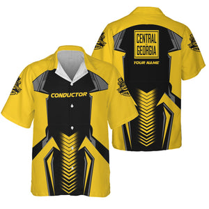 Railspirit Personalized Central of Georgia Railway Hawaiian Shirt Standout Style with Custom Position Train Shirt