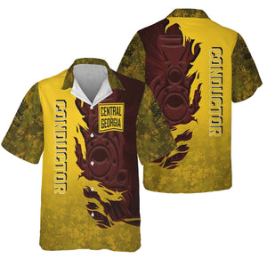 Railspirit Personalized Central of Georgia Railway Hawaiian Shirt Blazing Style with Custom Position Train Shirt