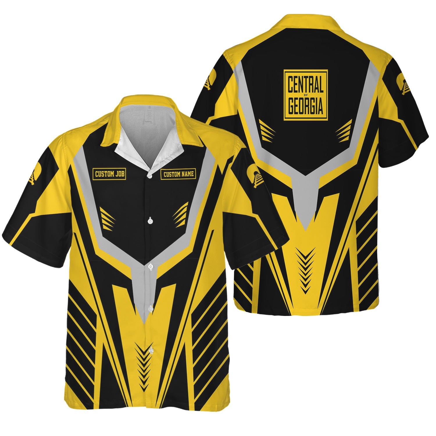 Railspirit Personalized Central of Georgia Railway Hawaiian Shirt Workwear-Inspired with Custom Position Train Shirt