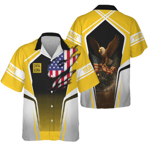 Railspirit Personalized Central of Georgia Railway Hawaiian Shirt American Eagle Vintage Train Shirt