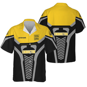 Railspirit Personalized Central of Georgia Railway Hawaiian Shirt Track-Inspired with Custom Job Position Train Shirt