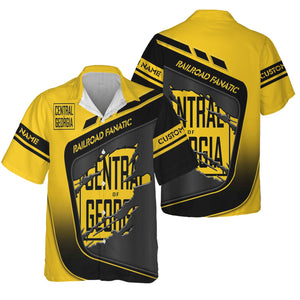 Railspirit Personalized Central of Georgia Railway Hawaiian Shirt Ripped Texture Style Train Shirt For Railroad Fanatic