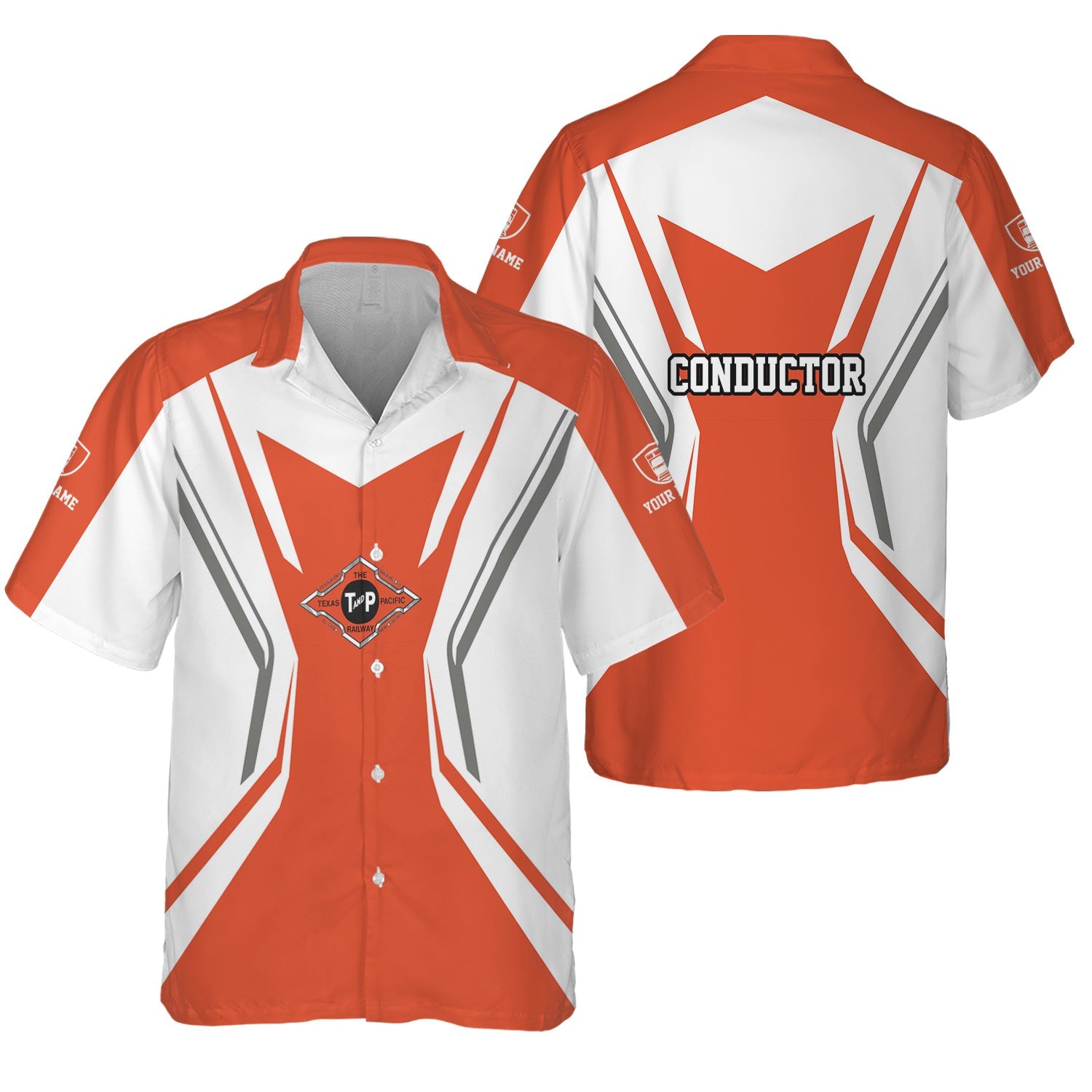 Railspirit Personalized Texas and Pacific Railway Hawaiian Shirt Unique Style with Custom Job Train Shirt