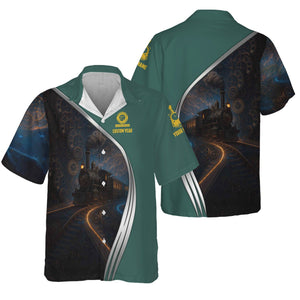 Railspirit Personalized Southern Railway U.S Hawaiian Shirt Steampunk Locomotive with Custom Year SOU Train Shirt