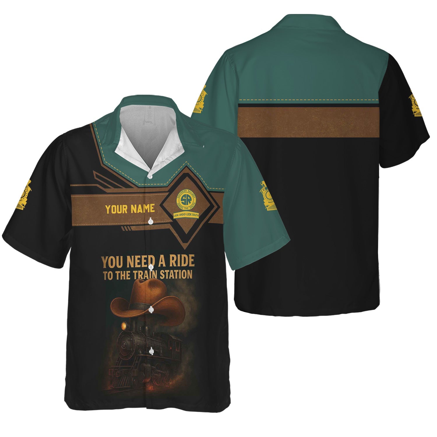 Railspirit Personalized Southern Railway U.S Hawaiian Shirt You Need A Ride To The Train Station SOU Shirt For Train Lovers