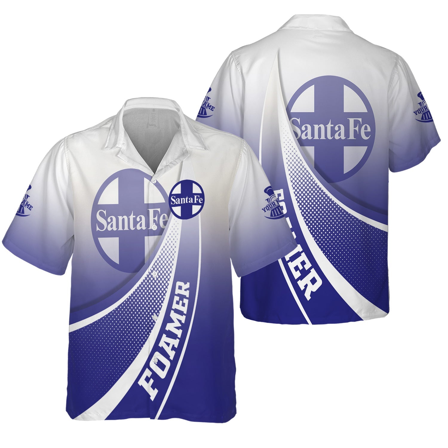 Railspirit Personalized Santa Fe Railway Hawaiian Shirt Railway-Themed Style Atchison, Topeka and Santa Fe Railway Shirt Gift Idea For Trainspotter