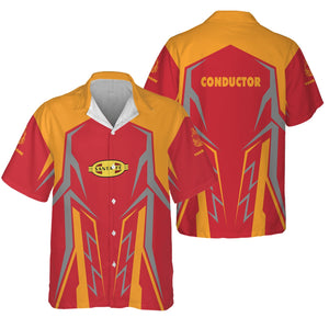 Railspirit Personalized Santa Fe ATSF Railway Hawaiian Shirt Futuristic Design with Custom Job Atchison, Topeka and Santa Fe Train Shirt