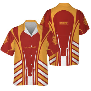 Railspirit Personalized Chicago South Shore and South Bend Railroad Hawaiian Shirt Striped Railroad Style Train Shirt All Over Print