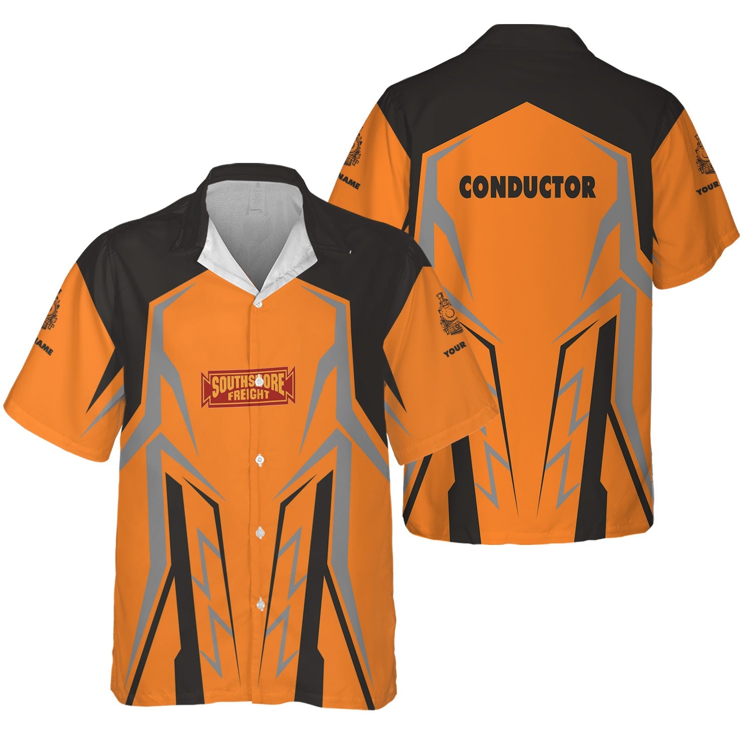 Railspirit Personalized Chicago South Shore and South Bend Railroad Hawaiian Shirt Futuristic Design with Custom Job Train Shirt