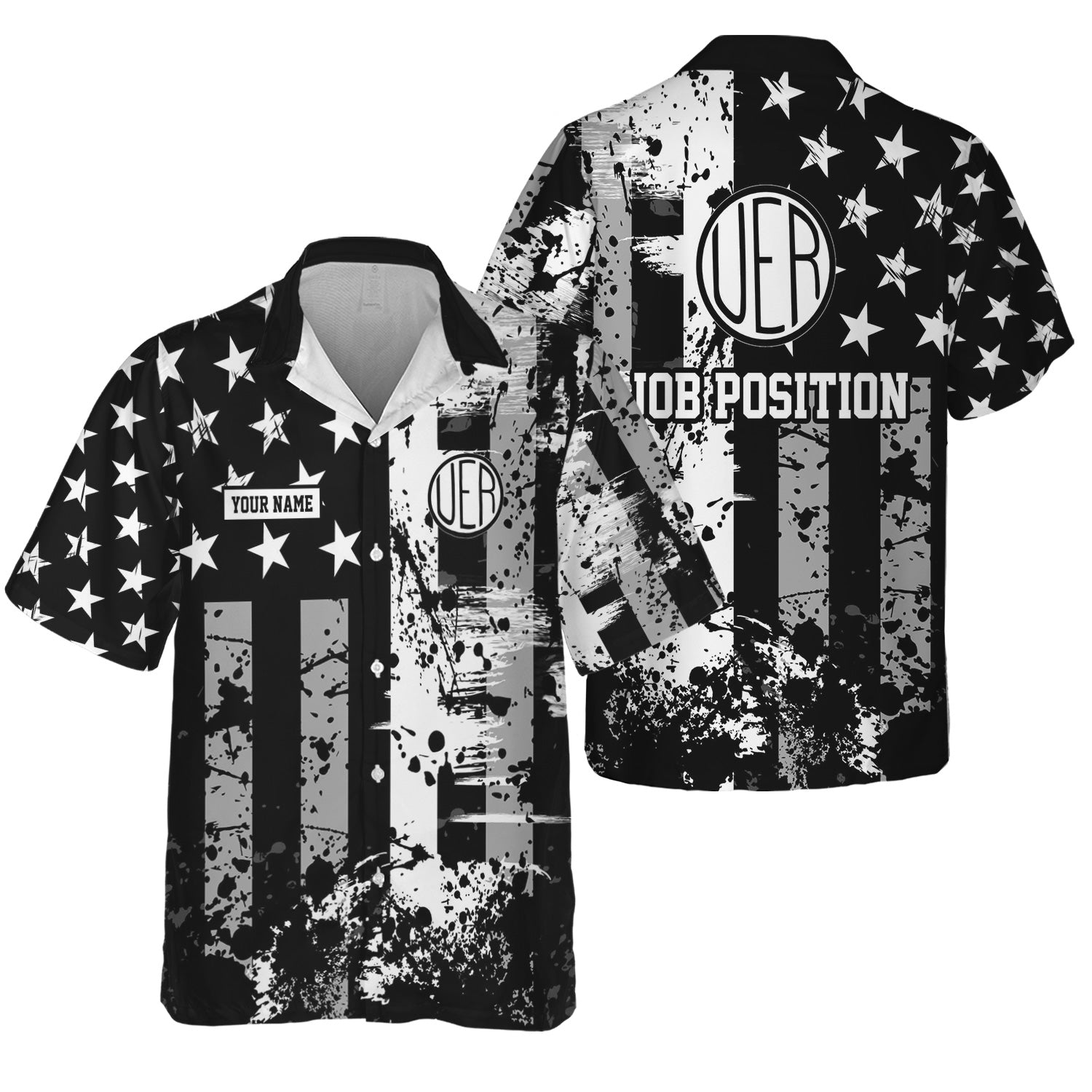 Railspirit Personalized Union Electric Railway Hawaiian Shirt Artistic Paint American Flag Style Train Shirt