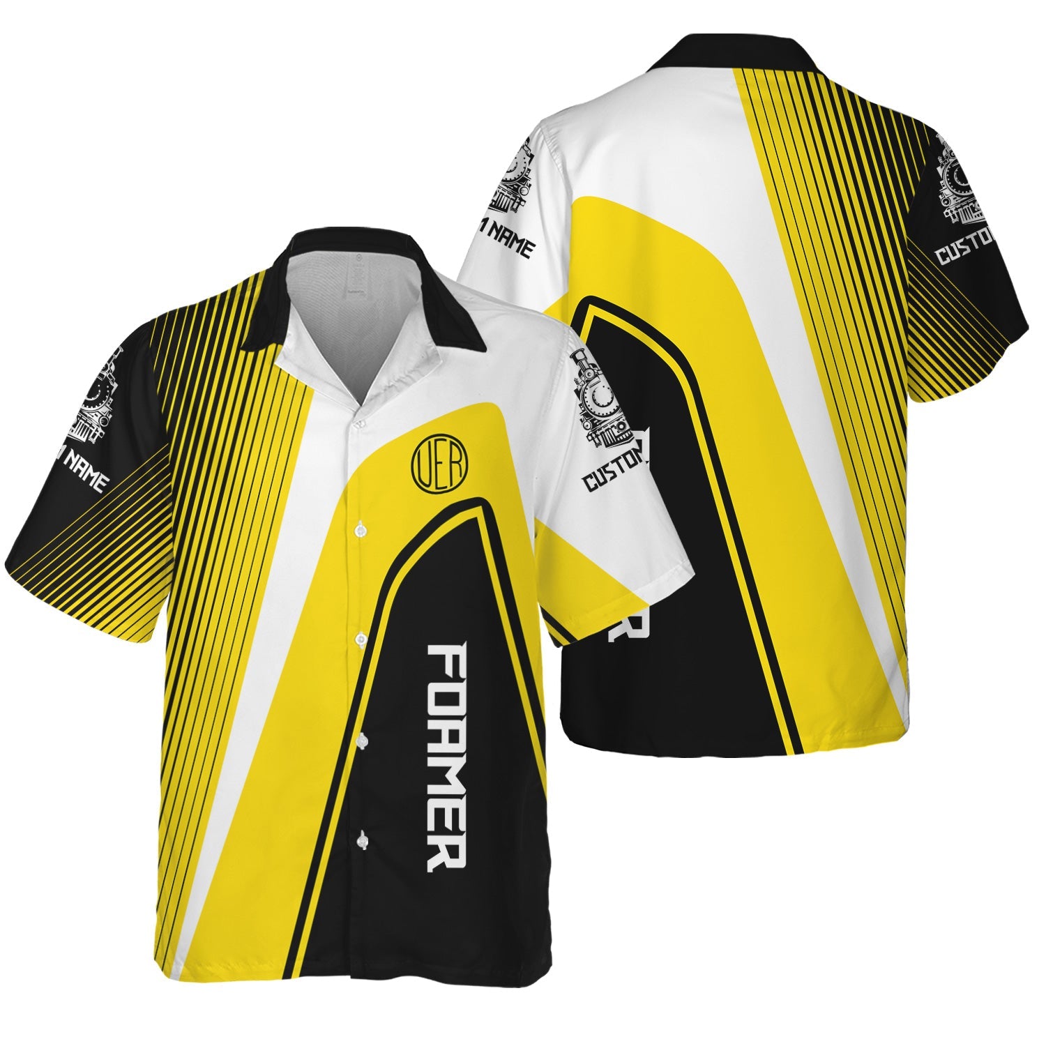 Railspirit Personalized Union Electric Railway Hawaiian Shirt Vibrant Striking Style Shirt For Rail Enthusiasts