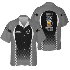 Railspirit  Personalized  Union Electric Railway Hawaiian Shirt  Stress Is Caused By Not Having Enough Trains  Shirt All Over Print