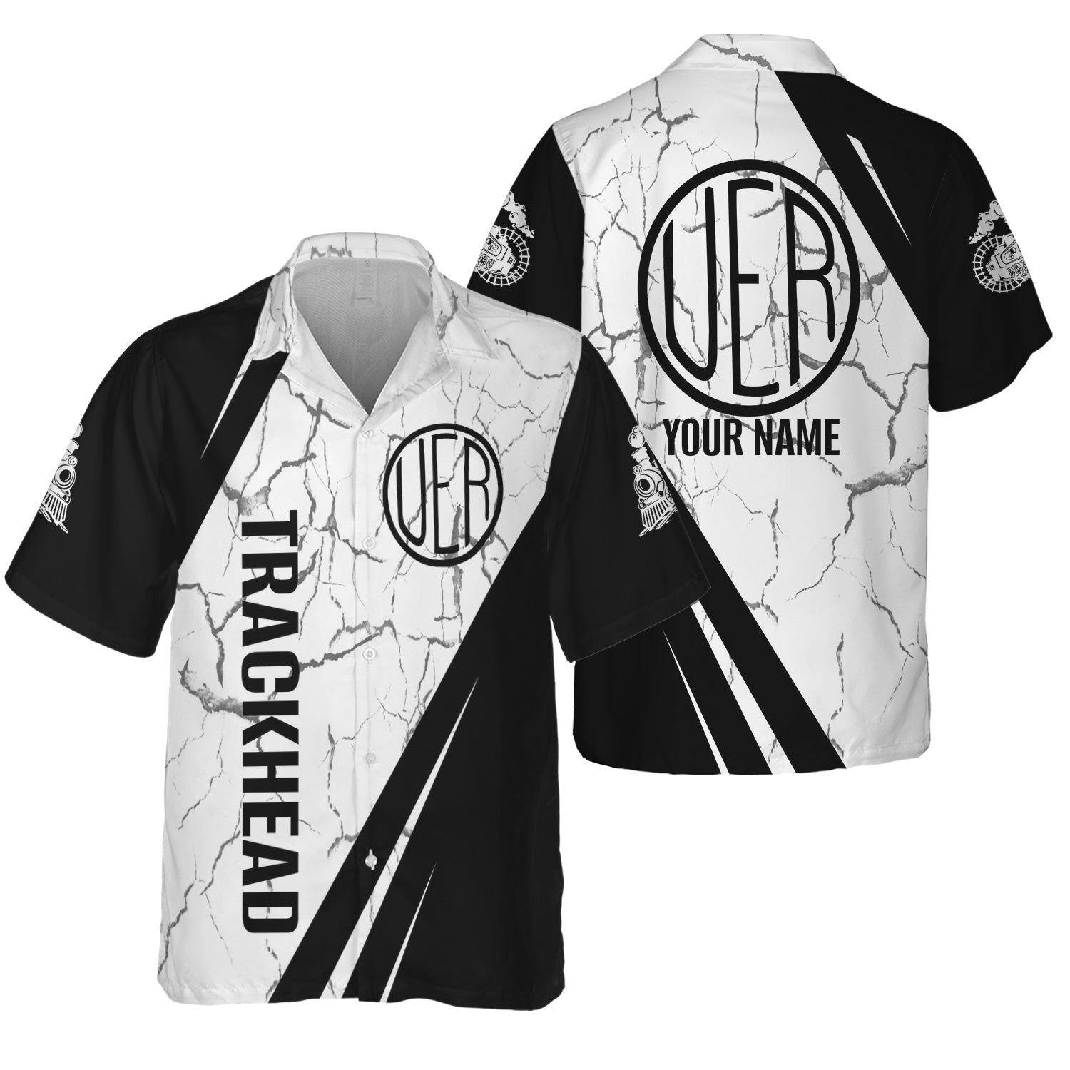 Railspirit Personalized Union Electric Railway Hawaiian Shirt Crackle Texture Style Shirt For Trackhead