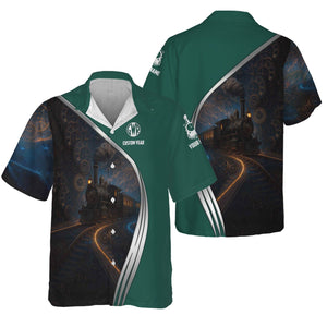 Railspirit Personalized Great Western Railway Hawaiian Shirt Steampunk Locomotive with Custom Year Train Shirt