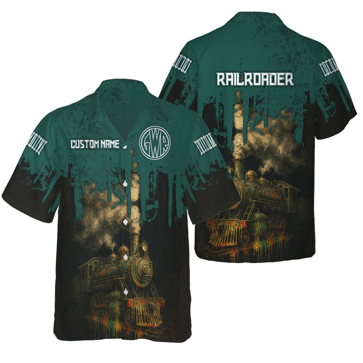 Railspirit Personalized Great Western Railway Hawaiian Shirt Vintage Train Art Style Shirt For Locomotive Fans