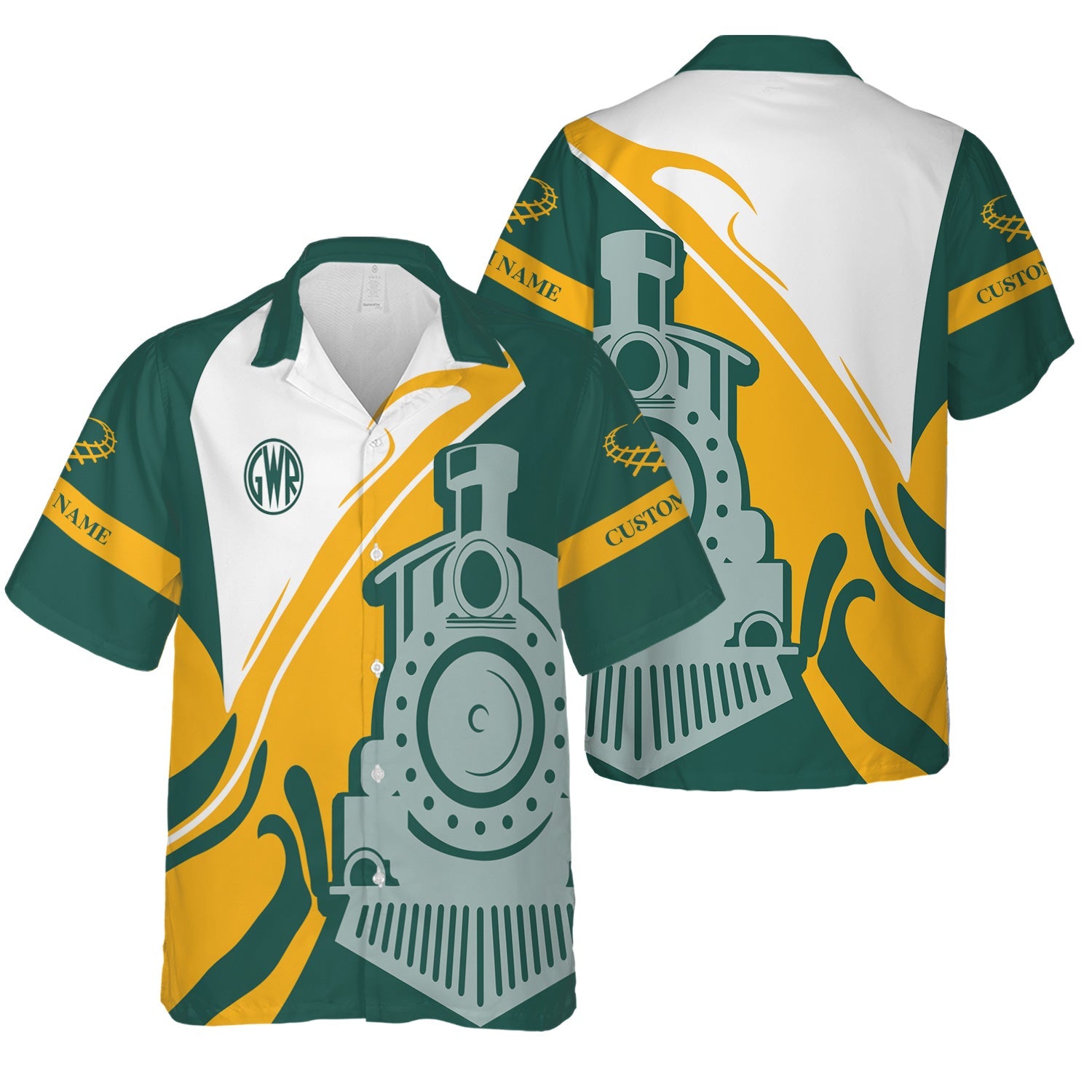 Railspirit Personalized Great Western Railway Hawaiian Shirt Flame-Inspired Style Shirt Gift Idea For Train Lovers