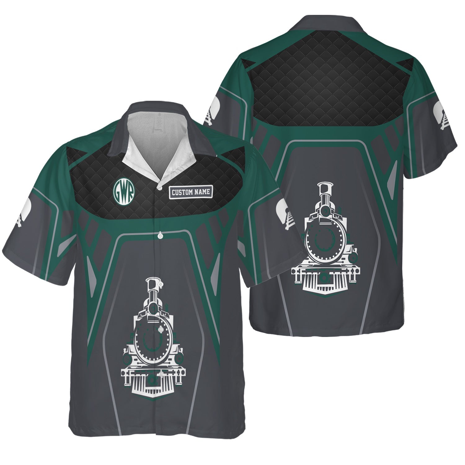 Railspirit Personalized Great Western Railway Hawaiian Shirt Steam Locomotive Engine Graphic Train Shirt All Over Print