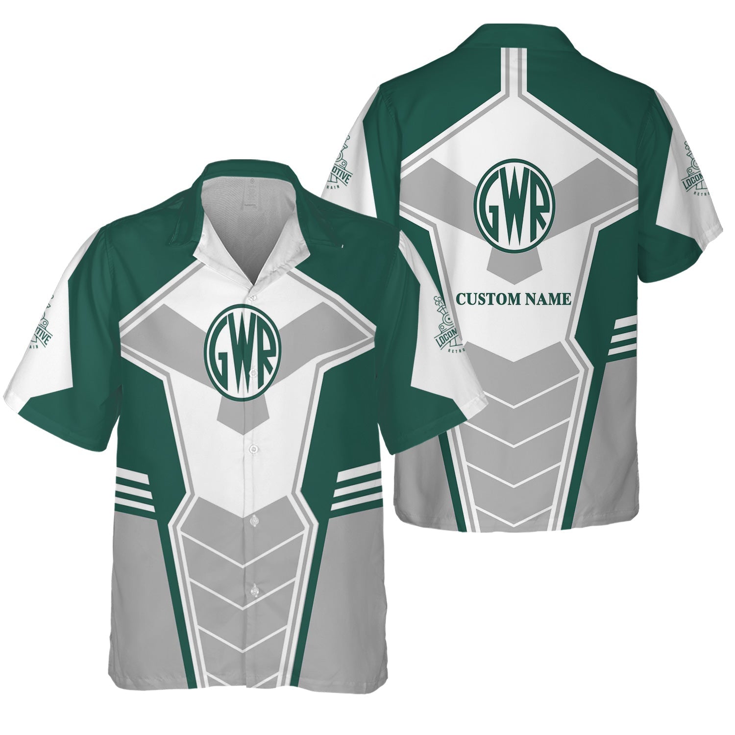 Railspirit Personalized Great Western Railway Hawaiian Shirt Engine-Inspired Style Train Shirt for Railroad Fanatic