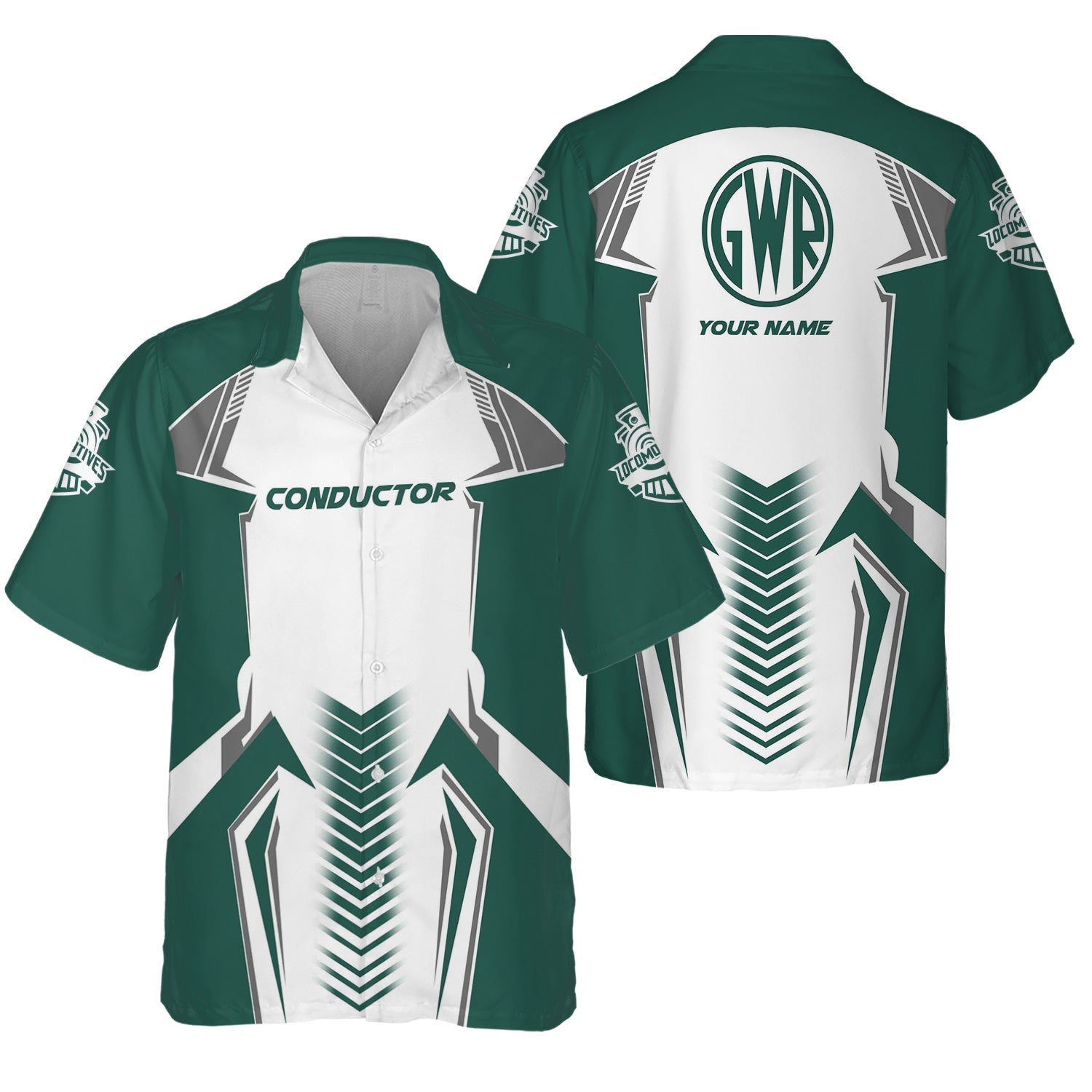 Railspirit Personalized Great Western Railway Hawaiian Shirt Standout Style with Custom Position Train Shirt