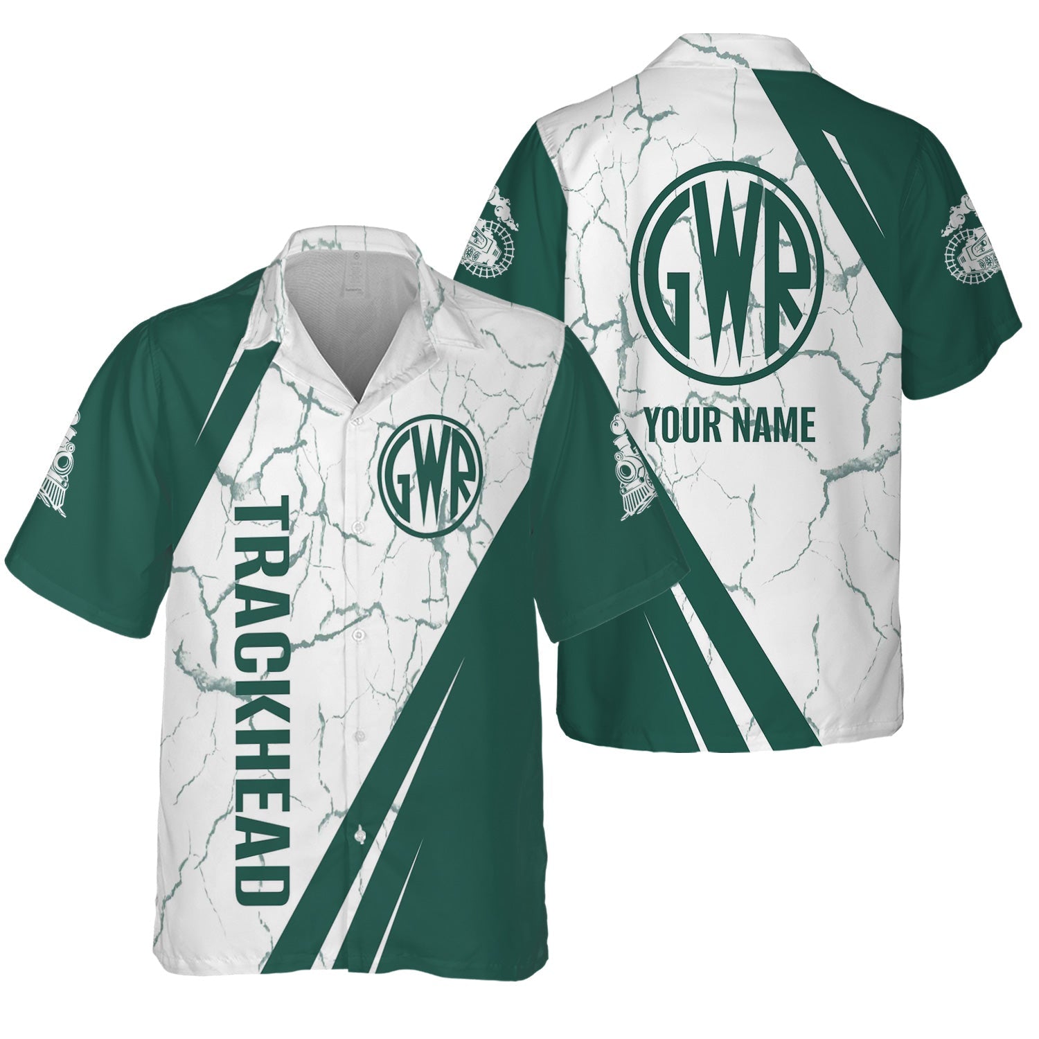 Railspirit Personalized Great Western Railway Hawaiian Shirt Crackle Texture Style Shirt For Trackhead