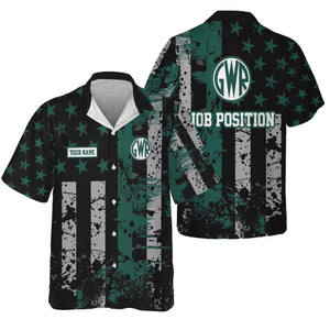 Railspirit Personalized Great Western Railway Hawaiian Shirt Artistic Paint American Flag Style Train Shirt