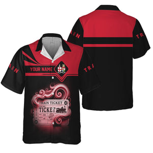 Railspirit Personalized Great Western Railway Hawaiian Shirt Train Ticket Locomotive Printed Train