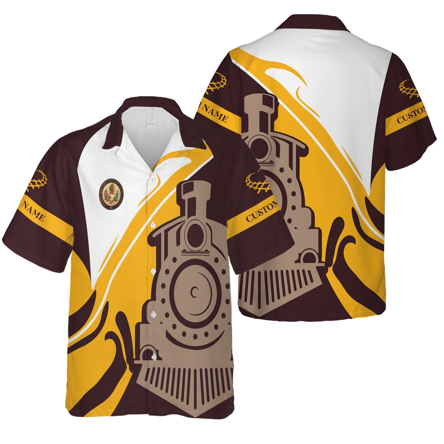 Railspirit Personalized London, Midland and Scottish Railway Hawaiian Shirt Flame-Inspired Style Shirt Gift Idea For Train Lovers