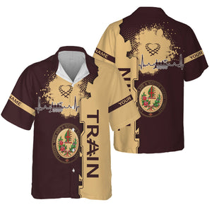 Railspirit Personalized London, Midland and Scottish Railway Hawaiian Shirt Engine Heartbeat and Track Love Style Shirt Gift Idea For Train Lovers