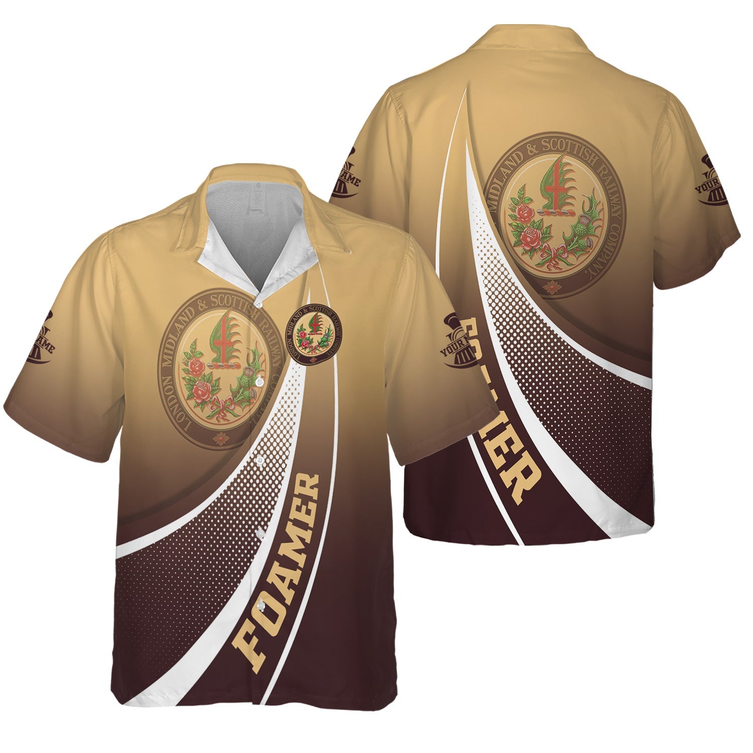 Railspirit Personalized London, Midland and Scottish Railway Hawaiian Shirt Railway-Themed Style Shirt Gift Idea For Trainspotter