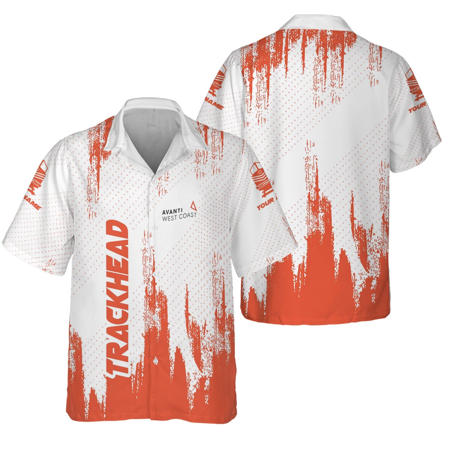 Railspirit Personalized Avanti West Coast Hawaiian Shirt Paint Impact Design Train Shirt for Trackhead