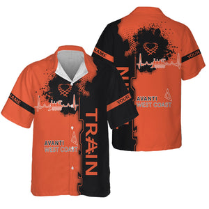 Railspirit Personalized Avanti West Coast Hawaiian Shirt Engine Heartbeat and Track Love Style Shirt Gift Idea For Train Lovers