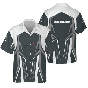 Railspirit Personalized Avanti West Coast Hawaiian Shirt Futuristic Design with Custom Job Train Shirt