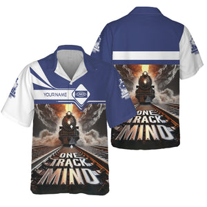 Railspirit Personalized London and North Eastern Railway Hawaiian Shirt One Track Mind Train Printed Shirt