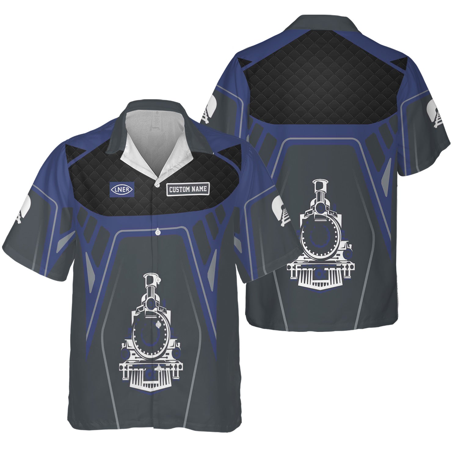 Railspirit Personalized London and North Eastern Railway Hawaiian Shirt Steam Locomotive Engine Graphic Train Shirt All Over Print