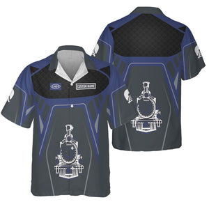 Railspirit Personalized London and North Eastern Railway Hawaiian Shirt Steam Locomotive Engine Graphic Train Shirt All Over Print