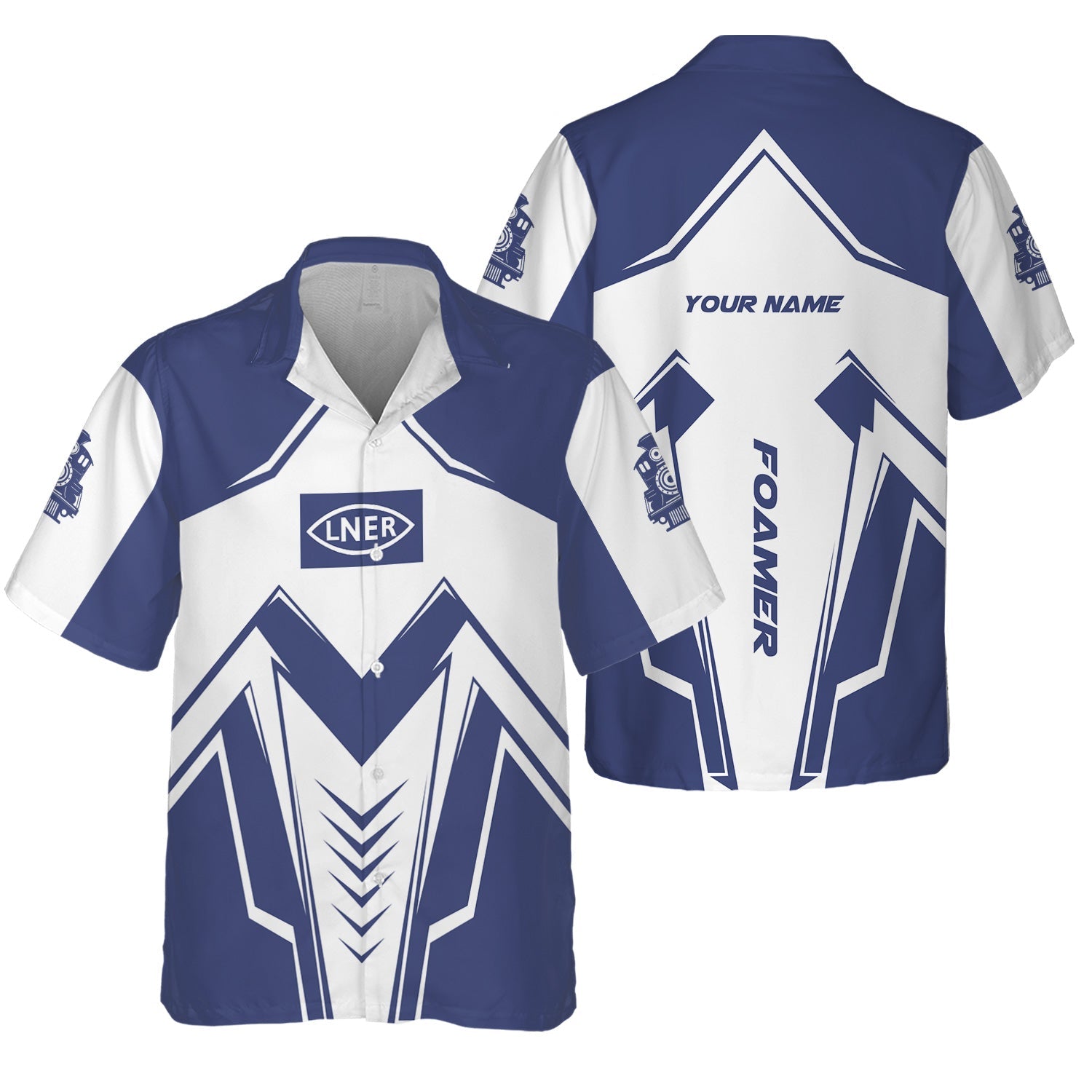 Railspirit Personalized London and North Eastern Railway Hawaiian Shirt Railway Trainspotter Style Shirt Gift Idea For Foamers