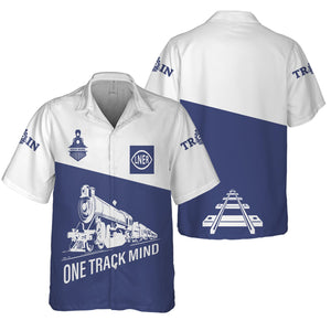 Railspirit Personalized London and North Eastern Railway Hawaiian Shirt One Track Mind Unisex Train Shirt Gift Idea For Train Lover
