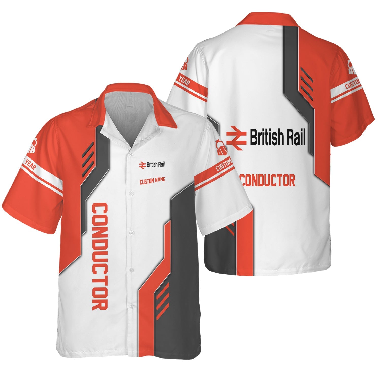 Railspirit Personalized British Railway Hawaiian Shirt Unique Railway Style with Custom Job Train Shirt