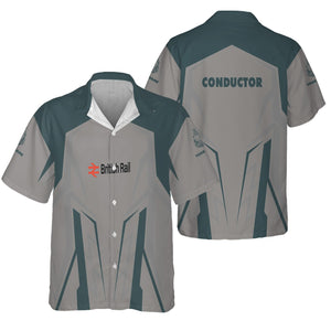 Railspirit Personalized British Railway Hawaiian Shirt Futuristic Design with Custom Job Train Shirt