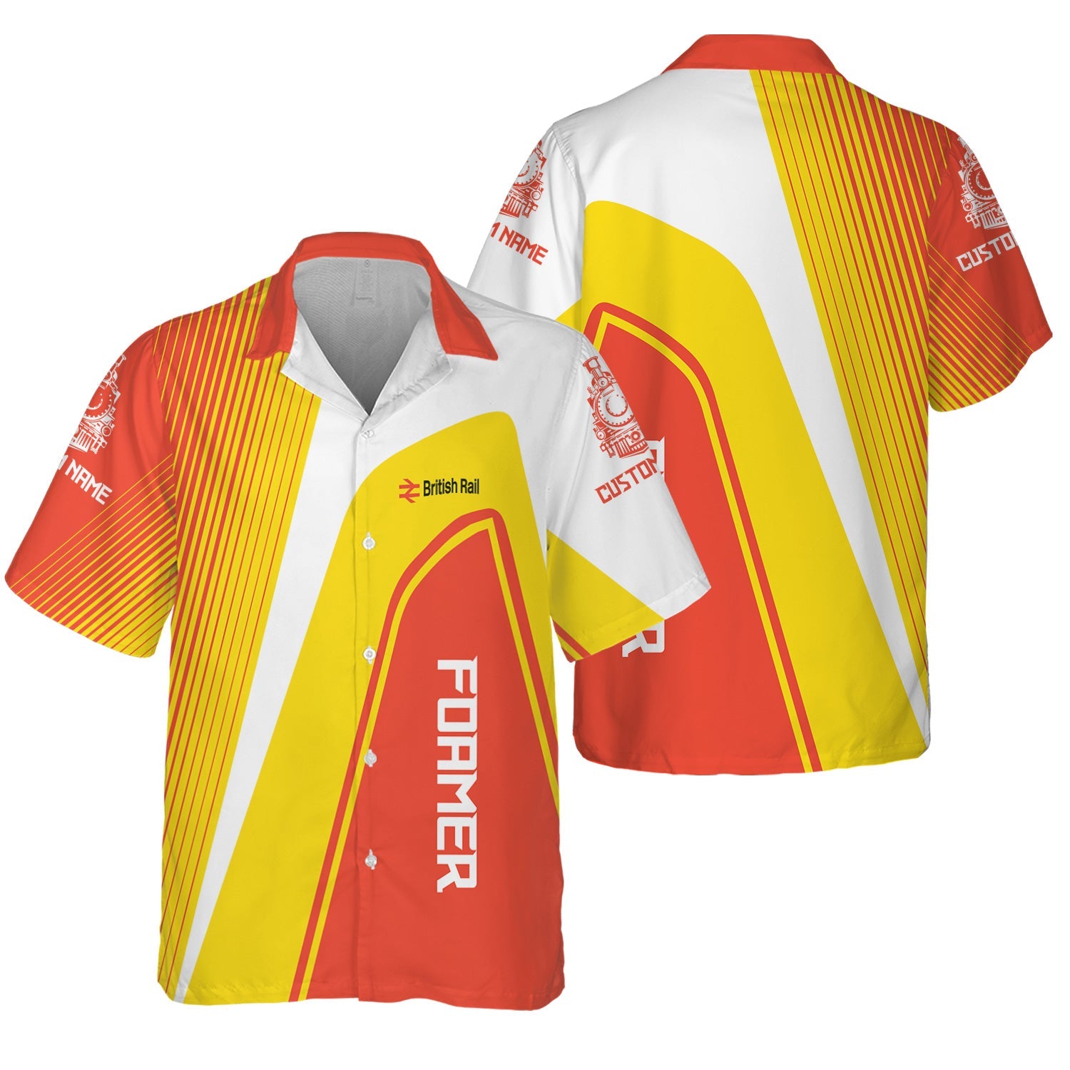 Railspirit Personalized British Railway Hawaiian Shirt Vibrant Striking Style Shirt For Rail Enthusiasts